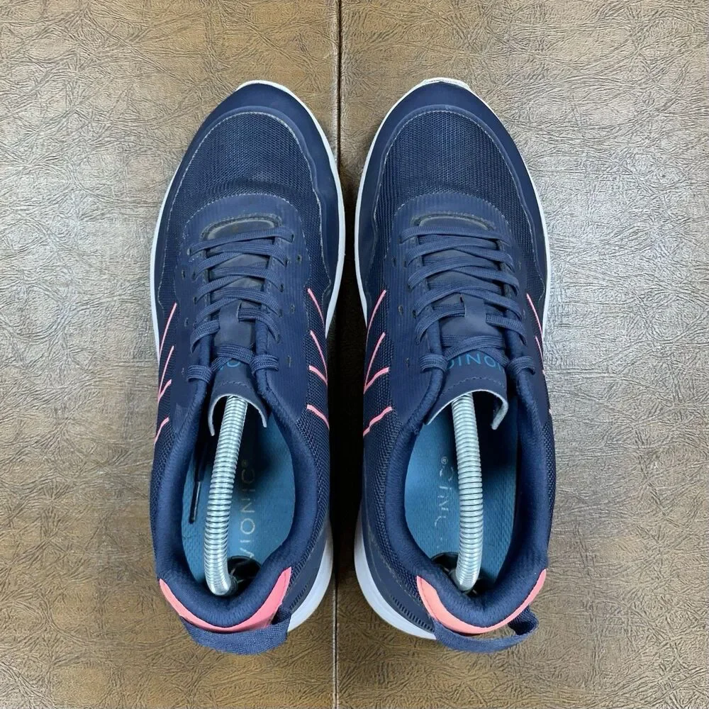 Vionic Audie Navy Blue Pink Orthotic Sneakers Shoes Women’s Size 9.5